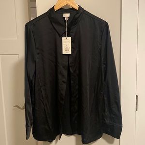 Women's Long Sleeve Button-Down Satin Shirt - A New Day